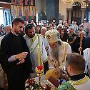 Bishop David serves the first Liturgy in the Cathedral Church in Krusevac