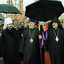 Metropolitan Hilarion attends the blessing of crosses of the new Armenian cathedral in Moscow