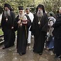 Serbian Patriarch Irinej at the celebration of the Dormition of the Most Holy Mother of God in Patriarchate of Pec