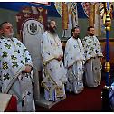Bishop Andrej serves in the church of St. Alexander Nevsky
