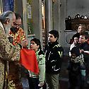 Patriarch Irinej serves in St. Mark church