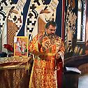 Bishop Atanasije serves in St. Petka church