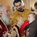 Patriarch Irinej serves in the church of St. Symeon the Myrrh-Streaming in New Belgrade