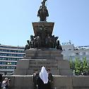 His Holiness Patriarch Kirill lays a wreath at the monument to Tsar Liberator Alexander II in Sofia