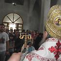 Bishop Atanasije serves in St. Basil of Ostrog church in Banjica