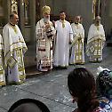 Serbian Patriarch Irinej serves in the church of Saint Mark