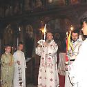 Bishop Atanasije of Hvosno serves in the church of Saint Gabriel the Archangel