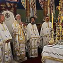 Serbian Patriarch Irinej serves in the church of Saint Alexander of Nevsky 