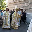 Serbian Patriarch Irinej serves in the church of Saint Alexander of Nevsky 