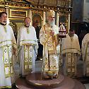 Serbian Patriarch Irinej serves in Ascension church