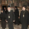 Serbian Patriarch Irinej with members of Holy Synod of Bishops arrives in Patriarchate of Pec