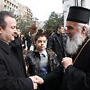 Serbian Patriarch Irinej meets with Prime Minister Dacic and Christopher Forbes