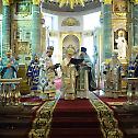 Serbian Patriarch Irinej celebrates Divine Liturgy at the Kazan Cathedral in Saint Petersburg 