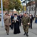 Епископ зворничко-тузлански Хризостом у касарни Војвода Степа у Бијељини
