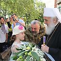 Patriarch Irineј at the Russian church in Belgrade