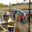 Oсвећење крстова и звона за цркву брвнару у Мајдеву