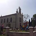 Уређење порте храма Светог Саве у Билећи