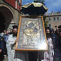 Литија са Иверском иконом на Светој Гори