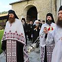 The Serbian Patriarch and Hierarchs visiting the Dechani monastery