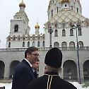 Prime Minister Vucic visits the church of All Saints in Minsk
