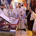 Patriarch serves in Saint Basil of Ostrog church