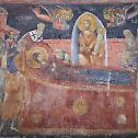 Студеница: Радови на фресци Успења Пресвете Богородице