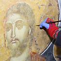 Студеница: Радови на фресци Успења Пресвете Богородице