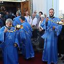 Patriarch Irinej serves in St Petka church on Cukarica