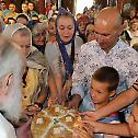 Patriarch Irinej serves in St Petka church on Cukarica