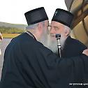 Serbian Patriarch Irinej in monastery Podlastva