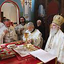 Serbian Patriarch Irinej celebrates in the church of Holy Transfiguration of the Lord in Belgrade