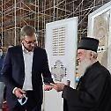 Serbian Patriarch Irinej and Serbian President  Aleksandar Vucic visited the Orthodox Cathedral of  Saint Sava to see the progress of interior works 