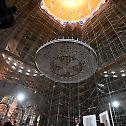 Патријарх Иринеј и председник Вучић обишли радове на унутрашњем уређењу храма Светог Саве