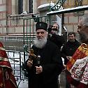 Patriarch Irinej at Russian church in Belgrade