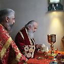 Patriarch Irinej at Russian church in Belgrade