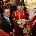 Patriarch Irinej at Russian church in Belgrade