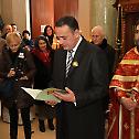 Patriarch Irinej at Russian church in Belgrade