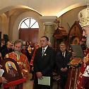 Patriarch Irinej at Russian church in Belgrade